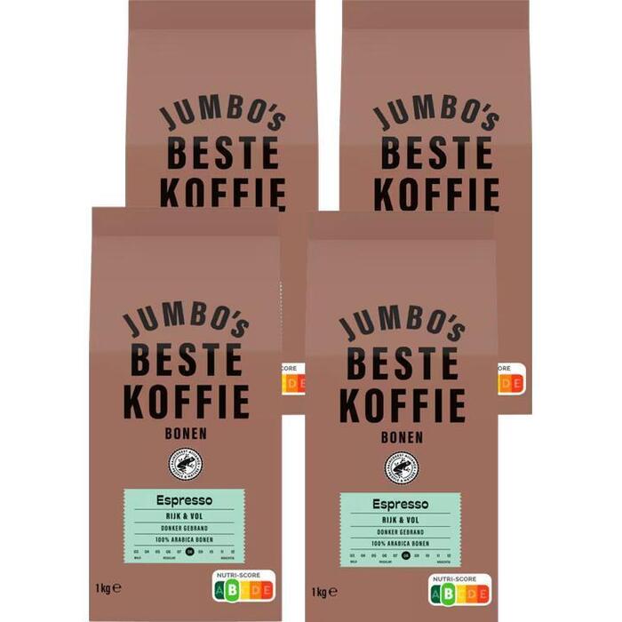 Jumbo's Beste Koffiebonen Espresso 4 x 1kg (1kg)