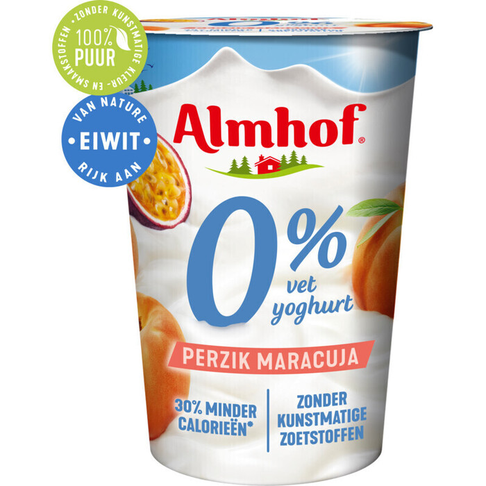 0% vet yoghurt maracuja-perzik (Stuk, 500g)