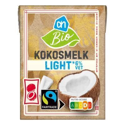 AH Biologisch Kokosmelk light 6% vet (200ml)