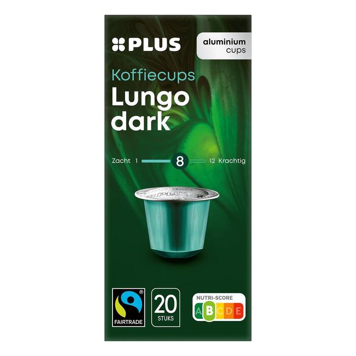 PLUS Koffiecups lungo dark Fairtrade