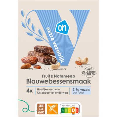 AH Fruit & notenreep blauwebessensmaak (140g)