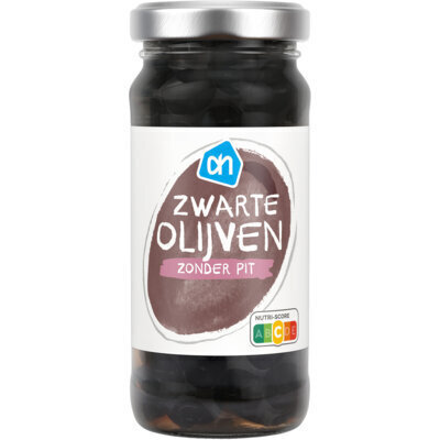 AH Zwarte olijven zonder pit (235g)