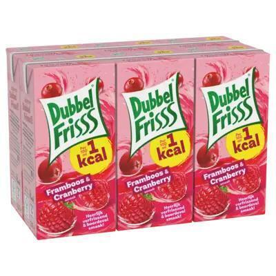 DubbelFrisss 1kcal framboos & cranberry 6-pack (Set, 6 × 200ml)