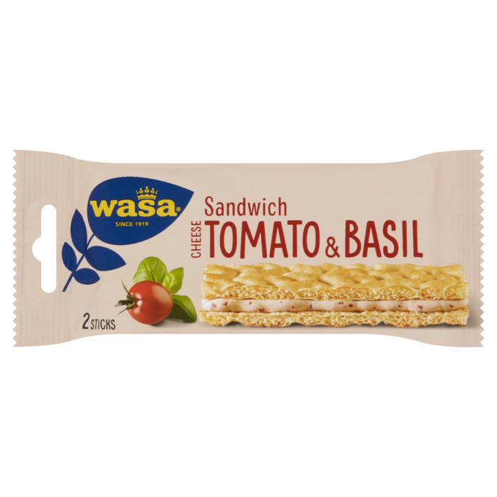WASA SANDWICH TOMAAT/BASILICUM SINGLE (2 × 20g)