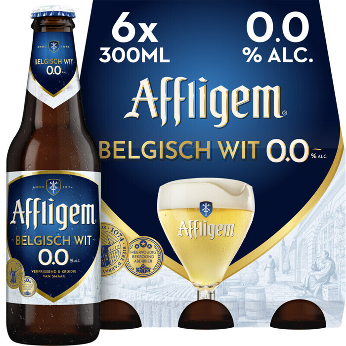 Affligem Belgisch Wit Bier 0.0 Fles 30 cl (6 × 30cl)