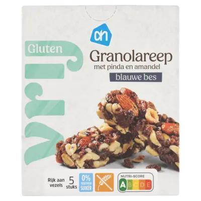 AH Glutenvrij Granolareep pinda en amandel blauwe bes (140g)