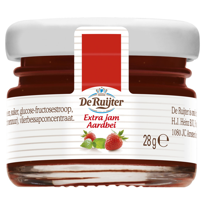 De Ruijter Extra Jam Aardbei 48 x 28 g (48 × 0.58g)