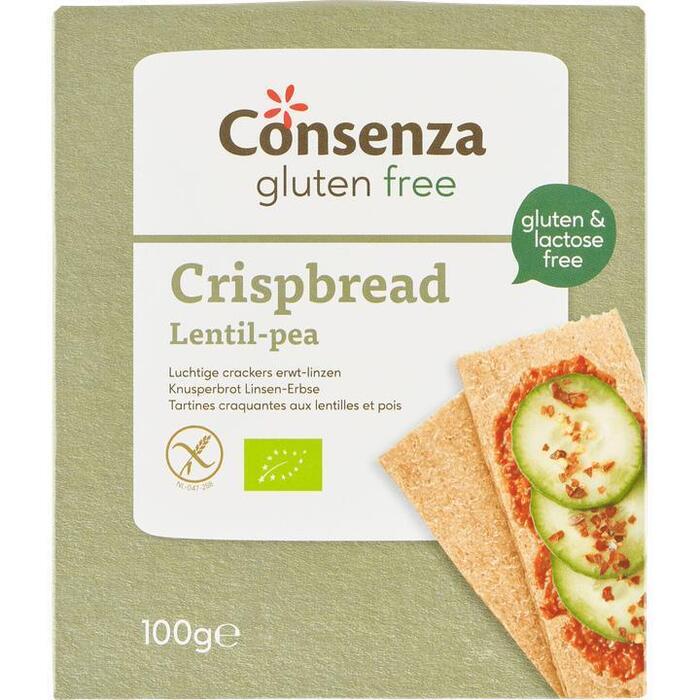 Consenza Cracker erwt linzen glutenvrij bio (100g)
