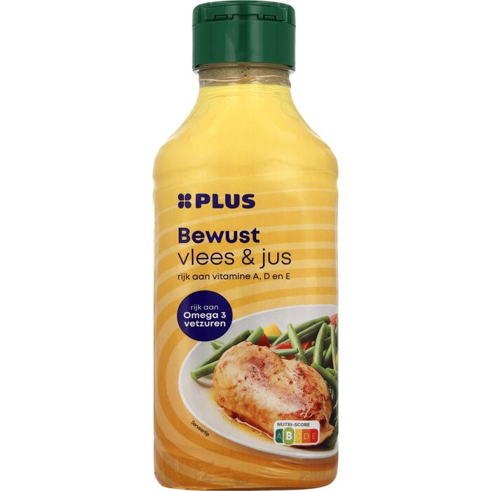 PLUS Bewust vlees & jus vloeibaar (Fles, 0.5L)