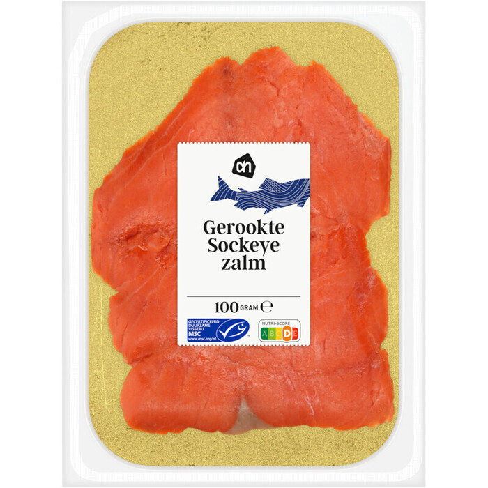 AH Gerookte sockeye zalmfilet (100g)