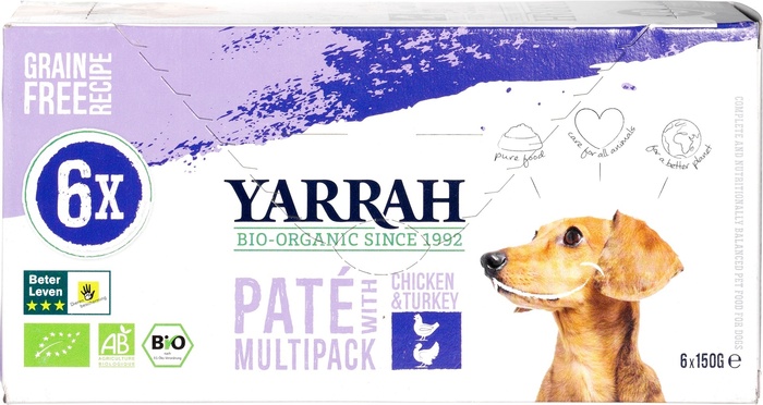 Multipack hond paté met kip en kalkoen (900g)