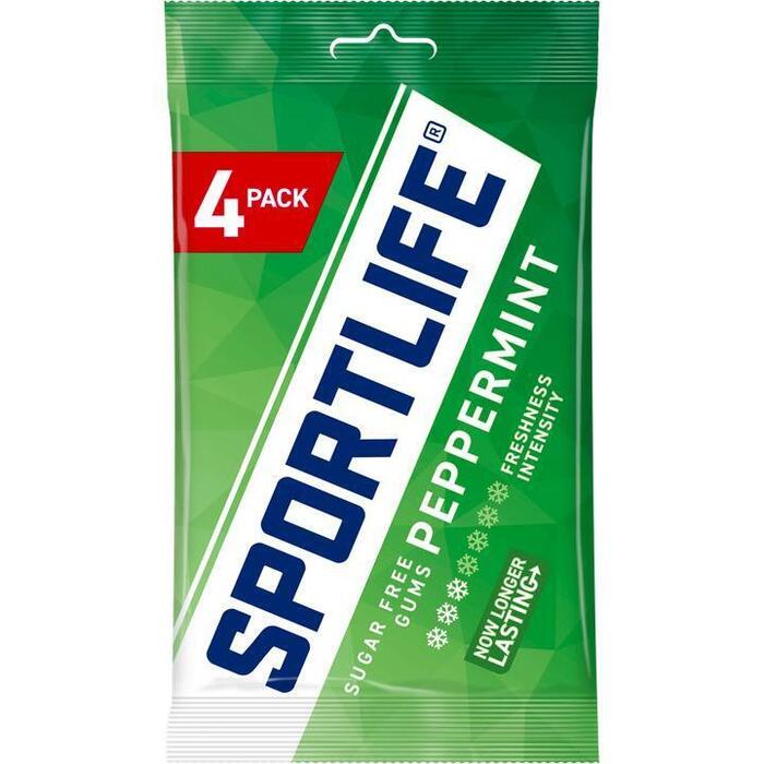 Sportlife Sugar Free Gums Peppermint 4 x 18g (4 × 18g)