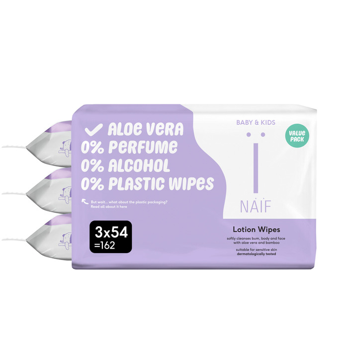 Naïf Lotion wipes 3-pack