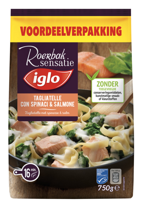 Iglo Diepvries Maaltijden liatelle Met Spinazie En Zalm 750 Grm Zak 750g
