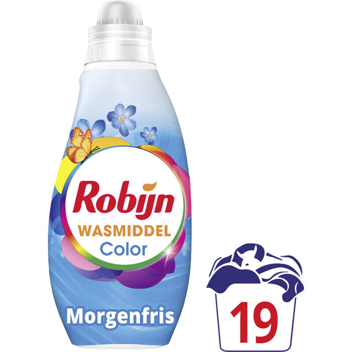 Robijn Klein & krachtig wasmiddel morgenfris (Fles, 0.66L)