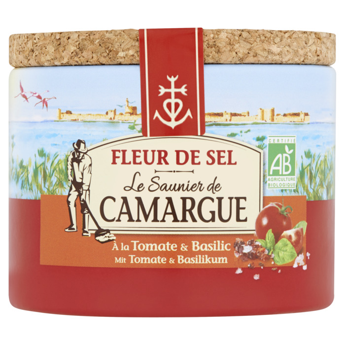 Fleur de Sel de Camargue met tomaat en basilicum kostbare