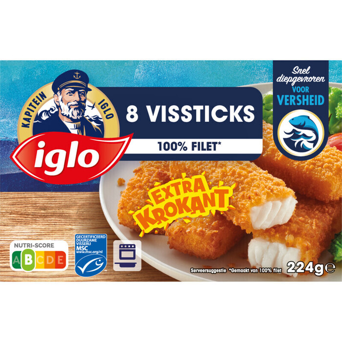 Iglo Vissticks 8 stuks 240g (8 × 28g)