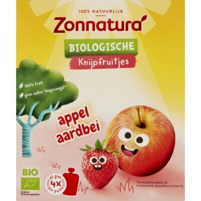 Kikker knijpfruit appel-aardbei (Stuk, 340g)