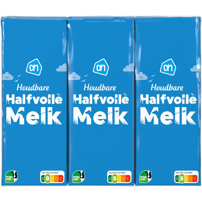 Halvolle melk houdbaar (pak, 6 × 200ml)
