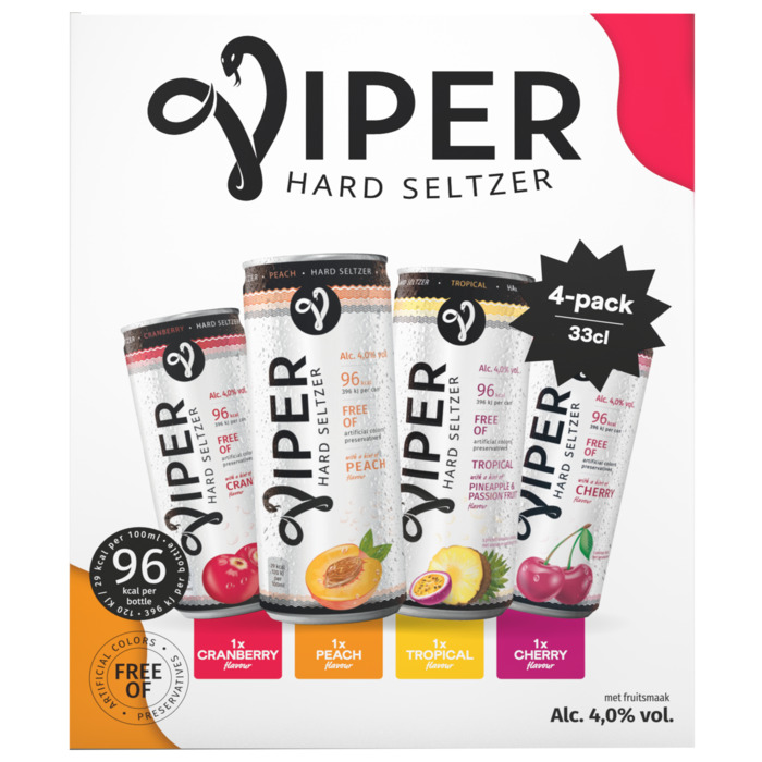 Viper Hard Seltzer Variety Pack  4x330ML (4 × 33cl)