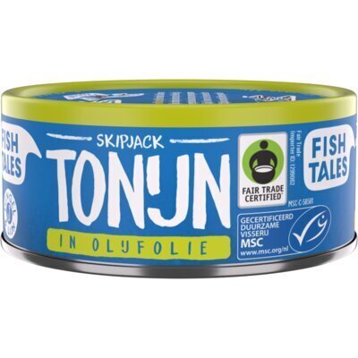 Fish Tales Skipjack tonijn olijf (blik, 142g)
