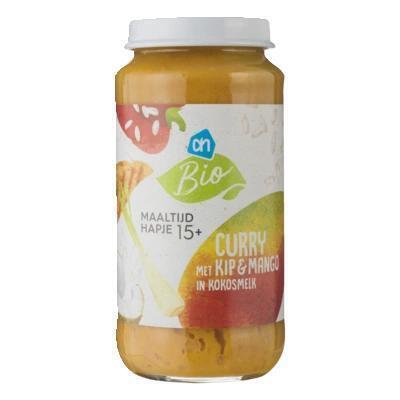 AH Biologisch Curry met kip en mango in kokos 15m02 (250g)