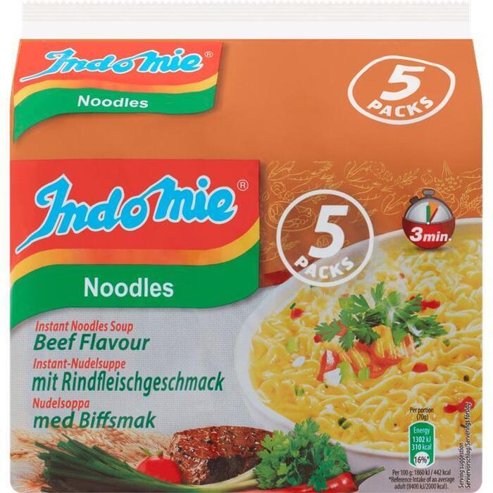 Indomie Instant Noodles Soup Beef Flavour 5 x 70 g (5 × 70g)
