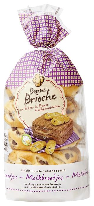 Melkbroodjes met stukjes chocolade (Stuk, 350g)