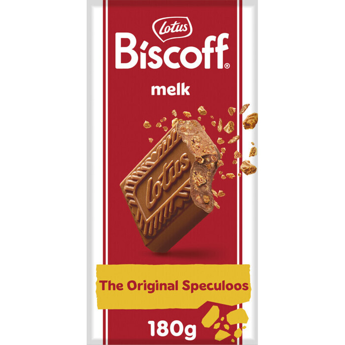 Lotus Biscoff speculoos chocoladereep melk crunchy 180g (180g)