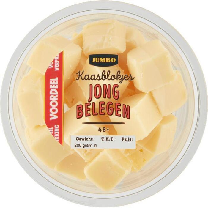 Jumbo Kaasblokjes Jong Belegen Voordeelverpakking 200g (200g)