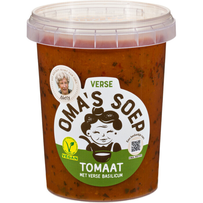 Oma's Soep Tomaat met basilicum (0.5L)