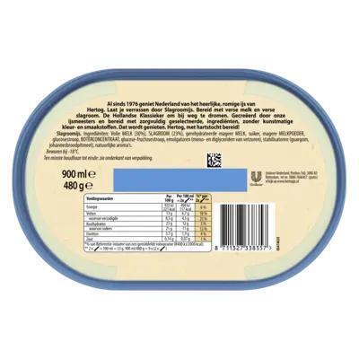 Hertog Slagroom ijs (Kuipje, 480g)