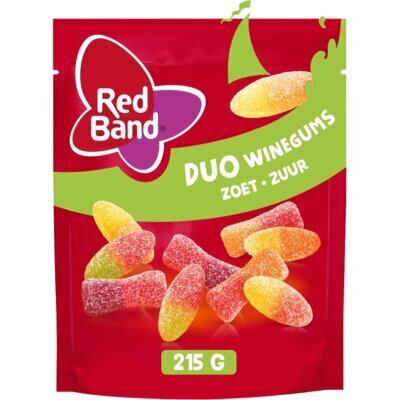 Red Band Duo Winegums Zoet Zuur 215g (zak (overig), 215g)