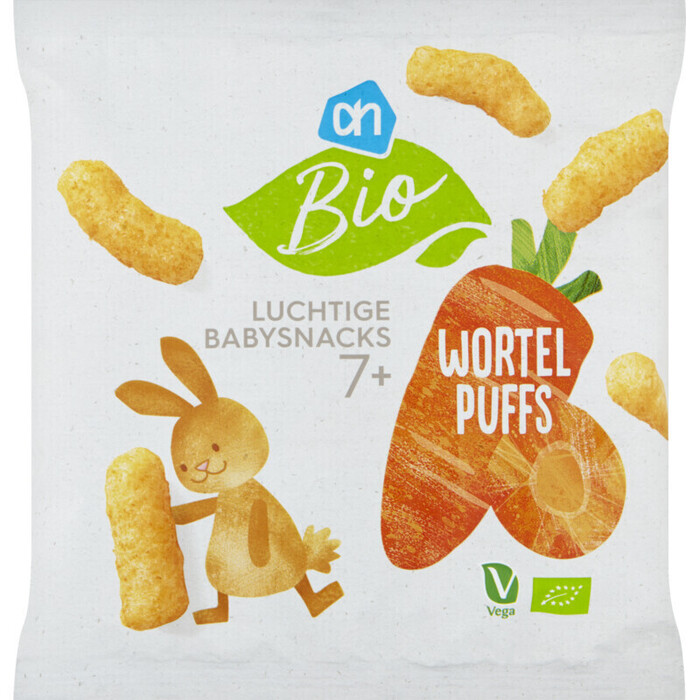 AH Bio Luchtige Babysnacks Wortel Puffs 7+ 20 g (20g)