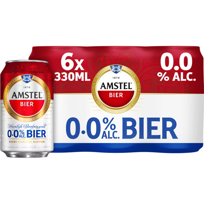 Amstel 0.0 Bier Blik 33 cl (6 × 33cl)