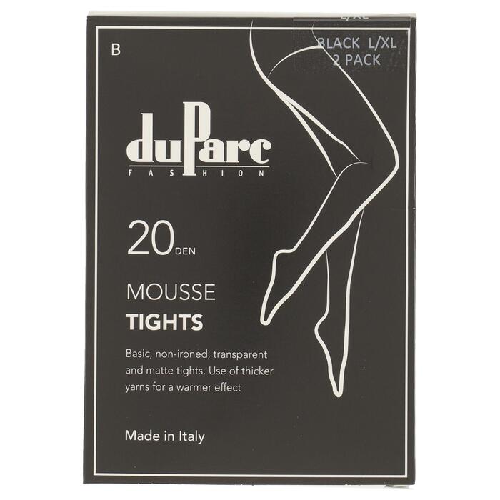 DuParc BASIC panty Mousse 20D zwart LXL /2p