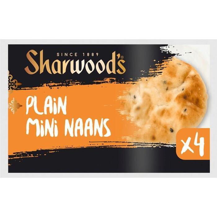 Sharwoods Mini Naan Plain 4 stuks (4 × 65g)