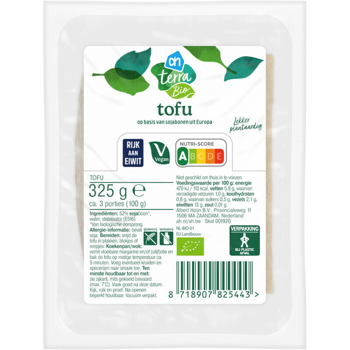 AH Terra Biologische tofu naturel (325g)
