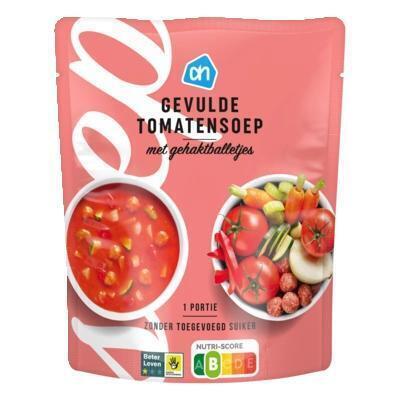 Gevulde tomatensoep met ballen (plastic zak, 30cl)