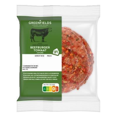 AH Greenfields Beefburger tomaat (2 × 125g)