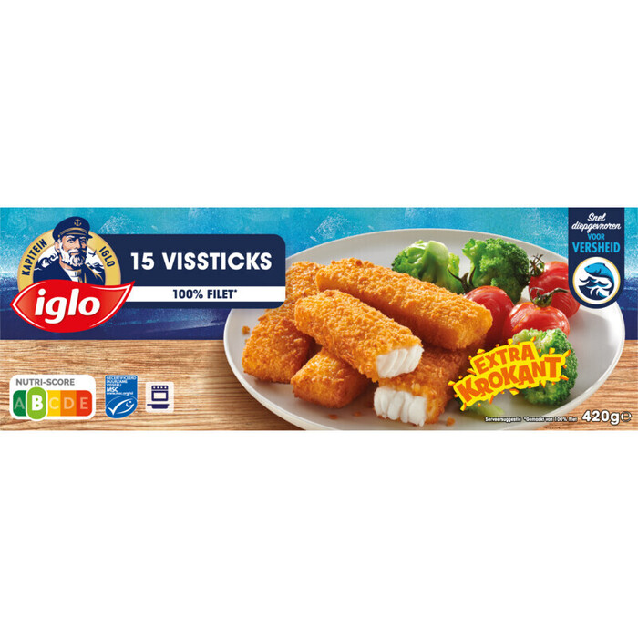 Iglo Vissticks 15 stuks 420 gram (15 × 28g)