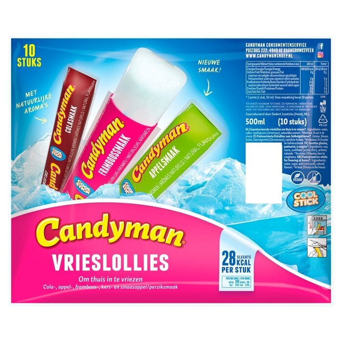 Candyman Vrieslollies 10 Stuks 500 ml (Zak, 0.5L)
