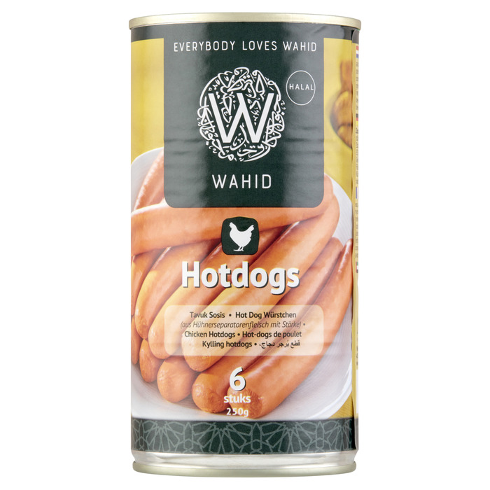 Wahid Kip Hotdogs 6 Stuks 550 g (6 × 91.7g)