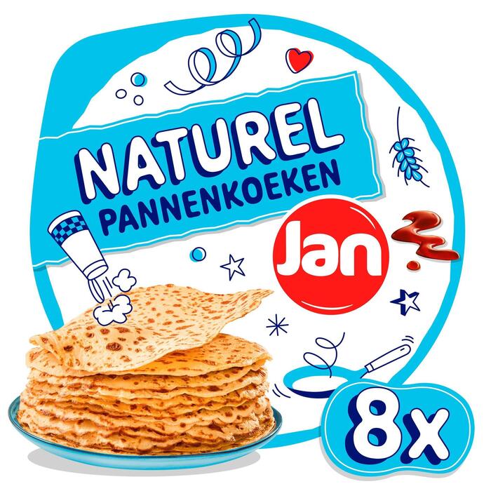 Pannenkoeken naturel 8 stuks (Pak, 540g)