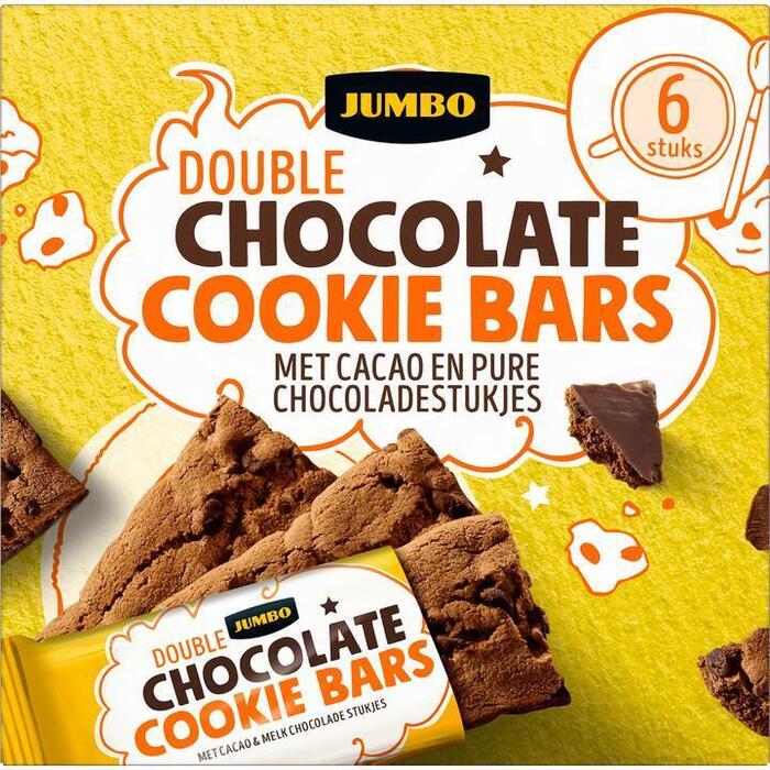 Jumbo Double Chocolate Cookie Bars met Cacao en Pure Chocoladestukjes 6 Stuks (144g)