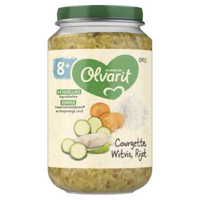 Olvarit Courgette witvis rijst 8 maanden (Pot, 200g)