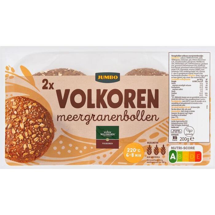 Jumbo - Volkoren Meergranenbollen - 2 Stuks (200g)