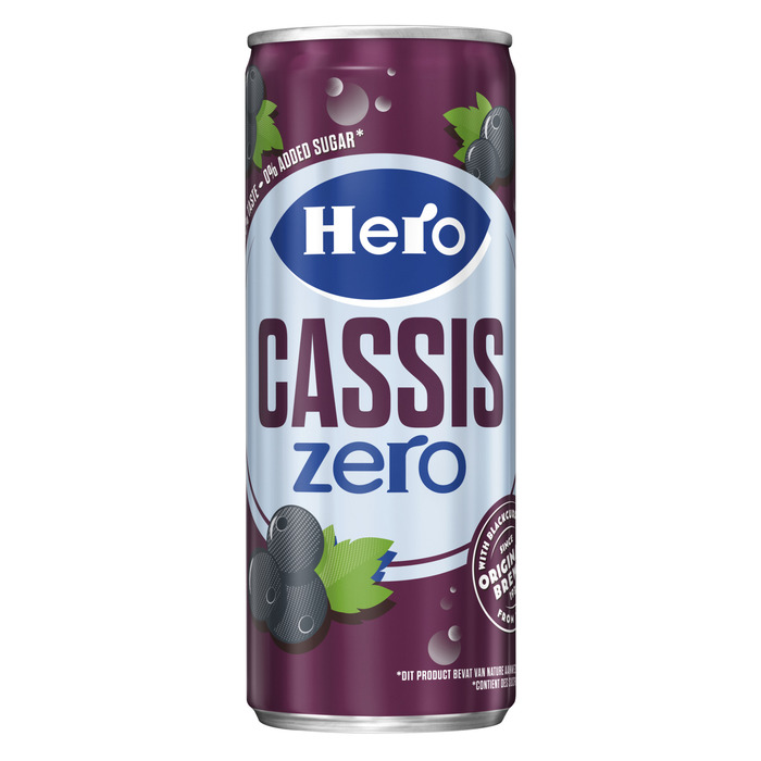 Hero Cassis Zero blikje 250 ml (250ml)