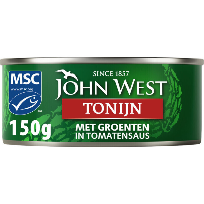 John West Tonijnstukken met groente (Blik, 150g)