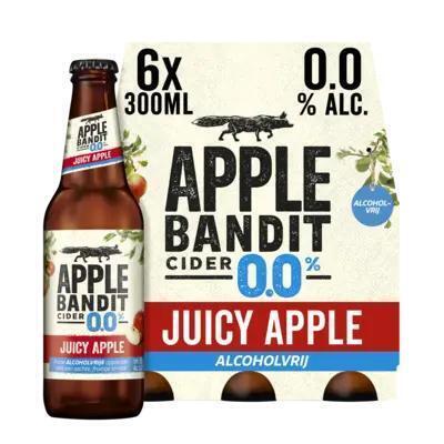 Apple Bandit Cider Juicy Apple 0.0% Fles 30 cl (6 × 30cl)